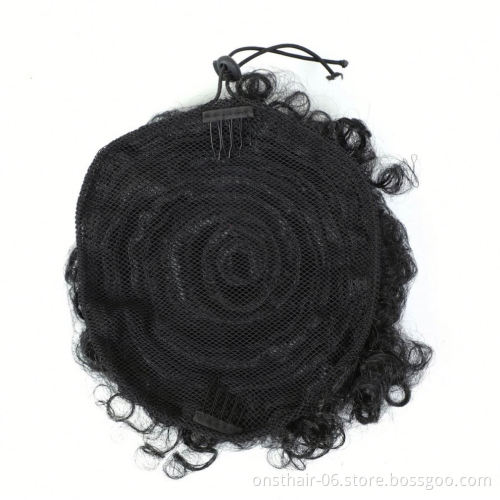 MYZYR Synthetic kinky curly high puff hairpiece hair afro updo scrunchie hair accessory chignon bun with clips in for girl and